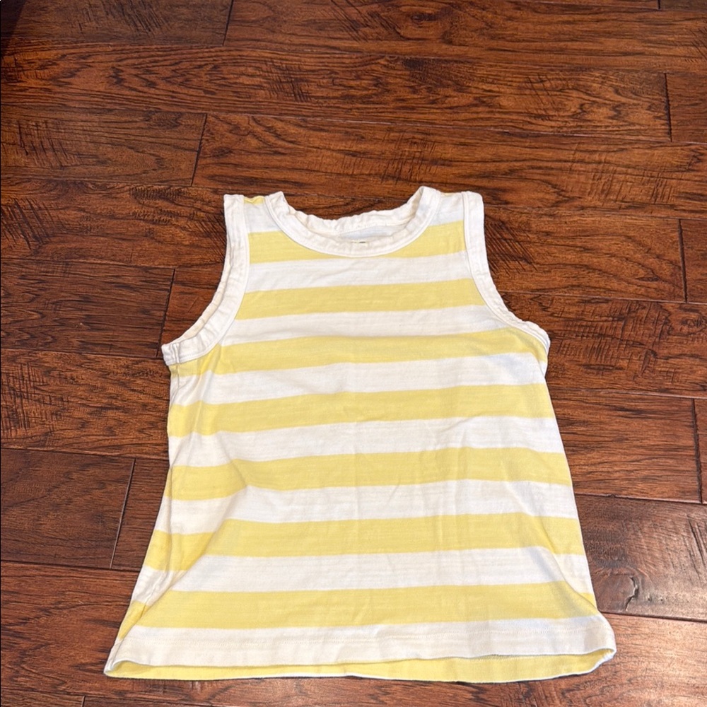 LOFT Yellow and White Striped Tank Top